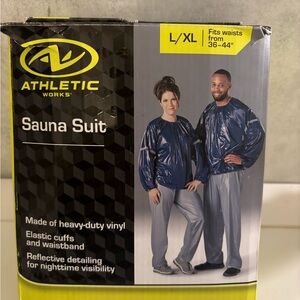 Athletic Works Unisex Reflective Sauna Suit in Blue and Gray Size Large/XL